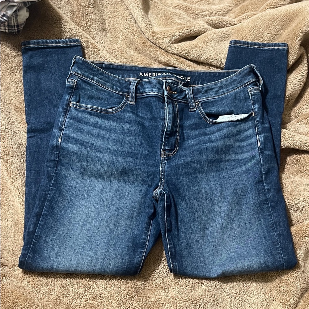 American Eagle Outfitters Women's Dark Blue Skinny Jeans